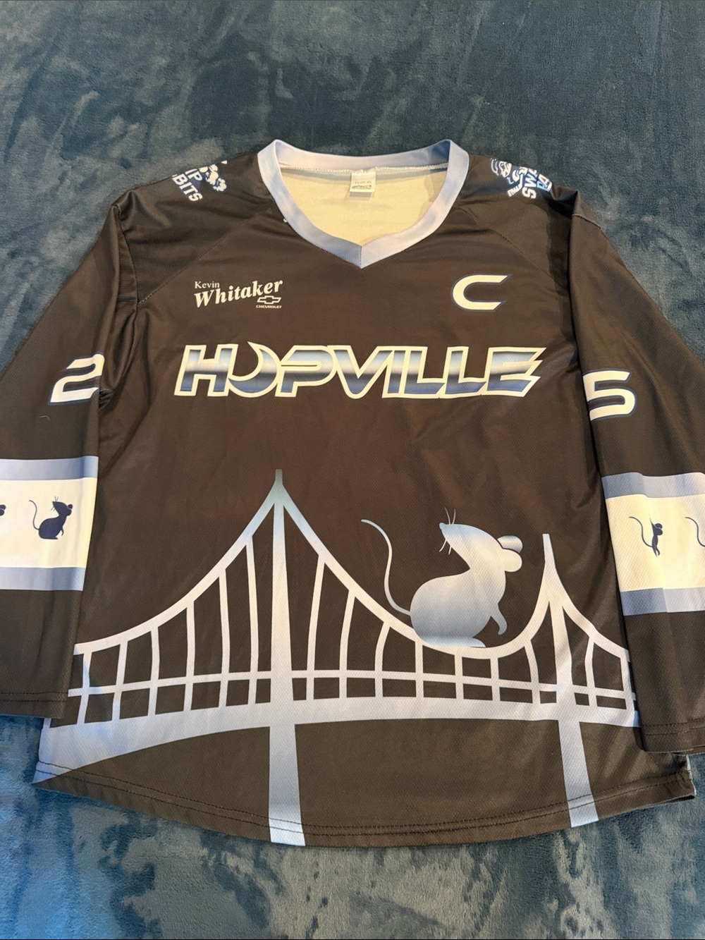 HopVille Black and Light Blue Team Jersey by Kevin Whitaker